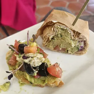 Veggie sando and vegan wrap