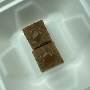 Caramel squares made with dates/almond flour etc