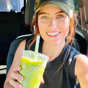 The owner with her favorite post workout smoothie. The glow getter