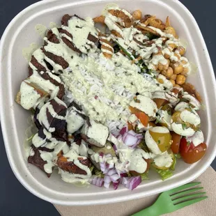 Cowboy bowl with herby ranch dressing