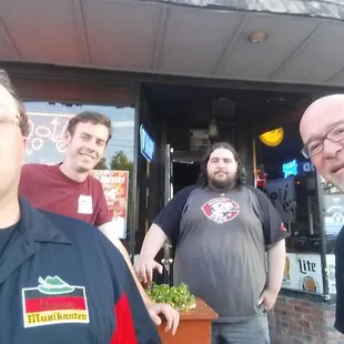 Bar staff prior to an event