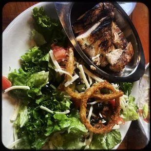 Chopped salad with chicken