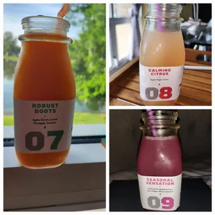 a variety of juices