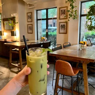 Iced coconut matcha