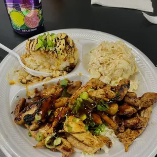 Chicken tery plate with sushi rice