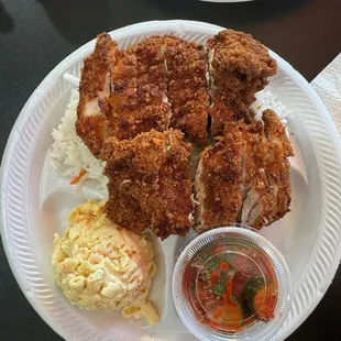 Chicken Katsu large plate. Subbed a scoop of rice for some DELICIOUS kimchi.