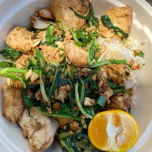 Wahoo/ono and greens bowl