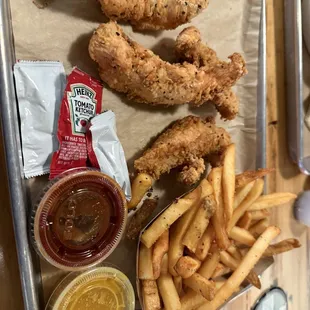 Chicken Strips and Duck Fat Fries