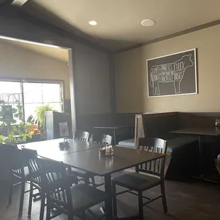 Looking towards entrance from booth