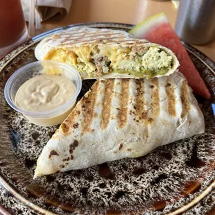 Delicious breakfast burrito