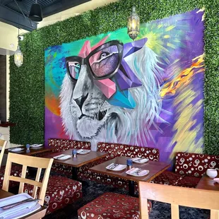 Colorful Lion Mural