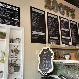menus on the wall