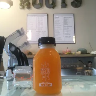 24k Golden beet , carrot , orange ,pineapple, jalapeño, ginger.