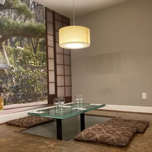 Interior, so cute! Really fun tables