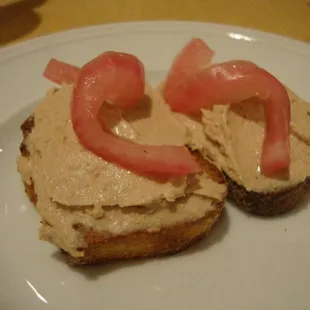 Liver spread on artisan bread