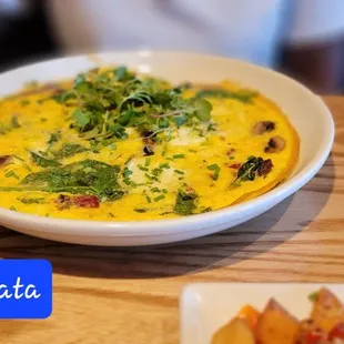 a bowl of vegetable frittata
