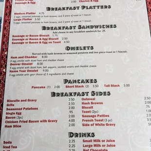 menu