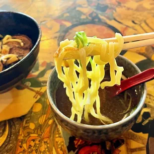 As the name suggests, you dip the noodles into the bowl