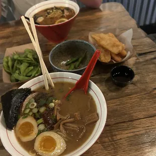 Spicy Miso Ramen, Fried Sweet Potato