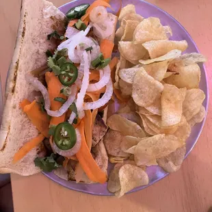 a plate of food on a table