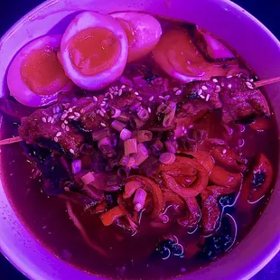 Steak Ramen with miso garlic bomb