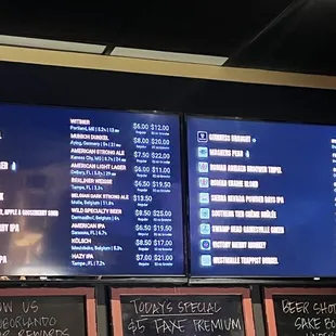 Beer menu