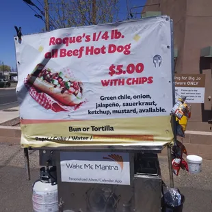 Hot dogs made in the sunshine. See the sign outside of Ace hardware on siler road and pull over!