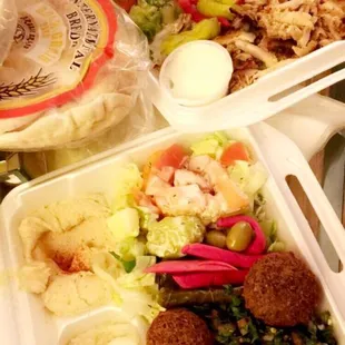 Veggie platter and chicken shawarma with extra pita. Definitely ordering the shawarma again!