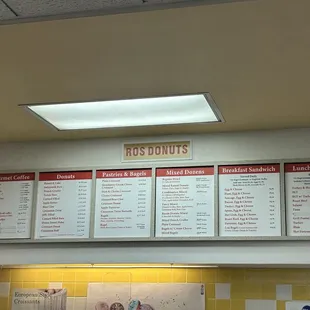 Menu as of 01/2025