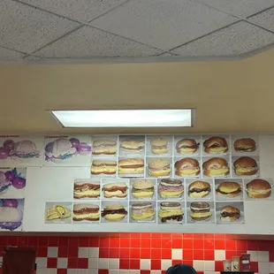 Sandwich menu as of 01/2025