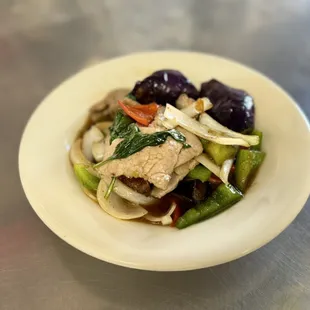 Spicy eggplant stir fried