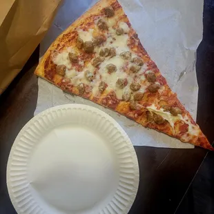 Pizza by the slice! Good size.