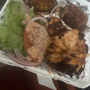 Seafood Slider w/Home Side Fried Cajun Corn