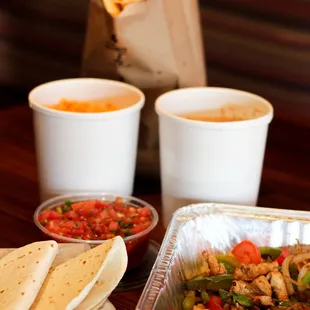 a variety of mexican food