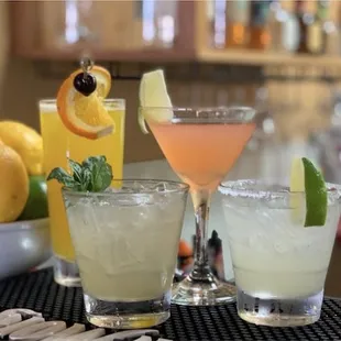 a variety of cocktails
