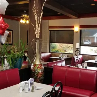 a view of the dining area