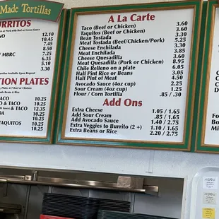 menu