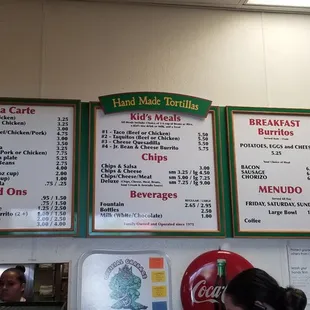 menu