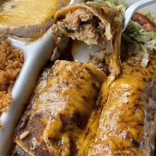 Chicken 7. Two Enchiladas Combo Plate