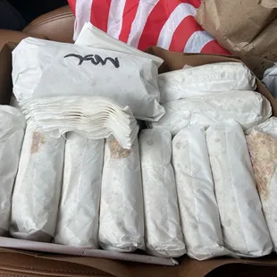A lot of burritos