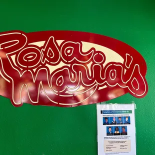 a sign for the restaurant