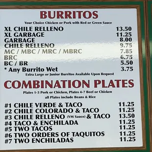 Menu as 2025