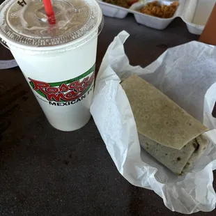 MBRC burrito and horchata