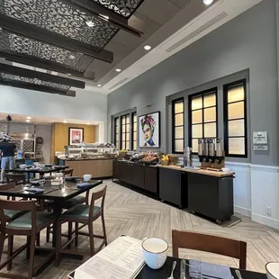 the dining area of the restaurant