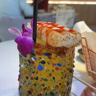 La paleta with a limon popsicle and chamoy sauce. So yummy!