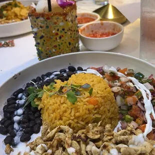 Chicken burrito bowl. Really good!