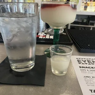 Frozen margarita (taster in small glass) at Rosa cantina