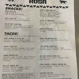 Food menu