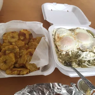 Tostones were great! Chilaquiles.... Not so much.