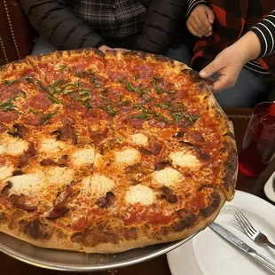 1/2 soprasetta &amp; basil and bacon &amp; ricotta - delish!!